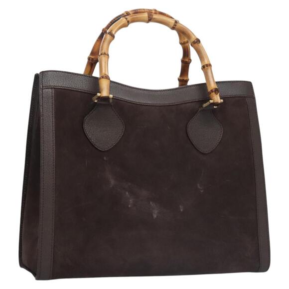GUCCI Bamboo Hand Bag Suede Brown Gold 002 2853 0260 0 - Picture 1 of 16